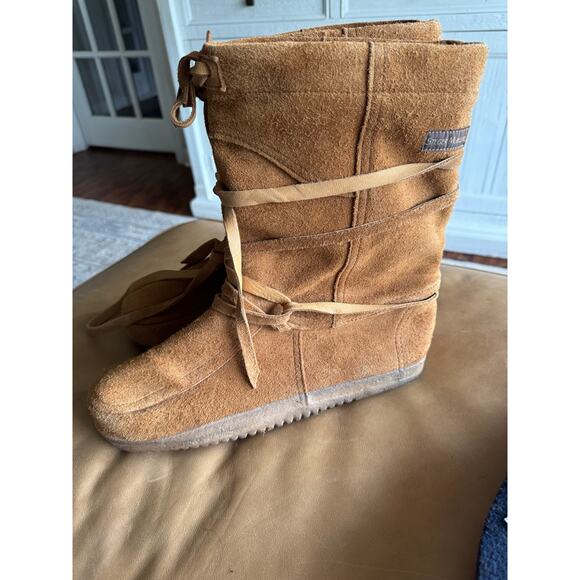 Steger Mukluks Chesnut Leather Winter Boots Mens Size US 14 + felt insoles - Picture 6 of 12